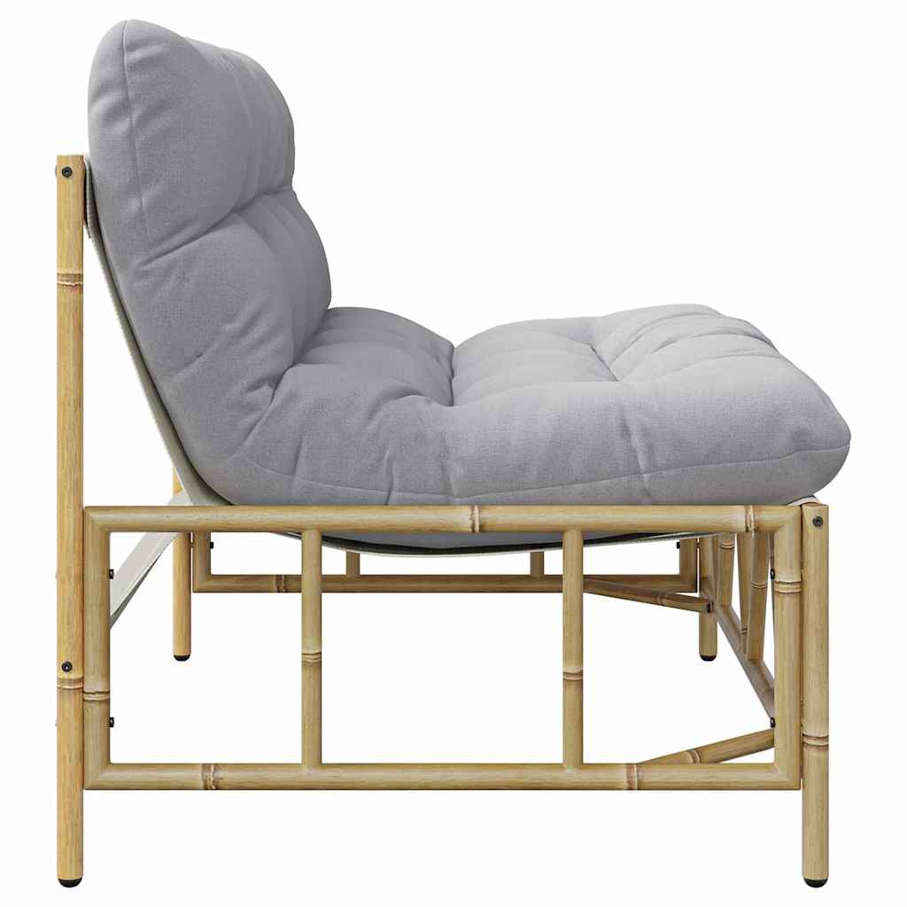vidaXL Outdoor-Sitzplätze mit Kissen Hellgrau 110 x 74,5 x 71 cm Stahl