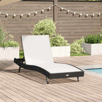 vidaXL Sonnenliege Schwarz und Weiß 197 x 70 x 82 cm Poly-Rattan
