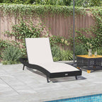 vidaXL Sonnenliege Schwarz und Weiß 197 x 70 x 82 cm Poly-Rattan
