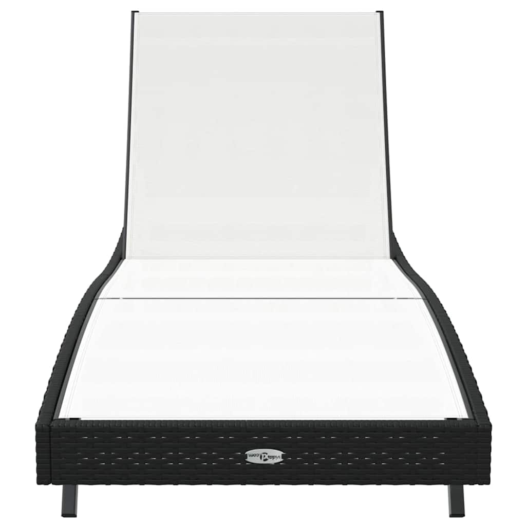 vidaXL Sonnenliege Schwarz und Weiß 197 x 70 x 82 cm Poly-Rattan