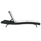 vidaXL Sonnenliege Schwarz und Weiß 197 x 70 x 82 cm Poly-Rattan