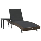 vidaXL Sonnenliege 2 pcs Schwarz und Braun Poly-Rattan