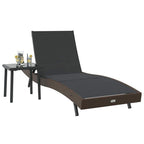 vidaXL Sonnenliege 2 pcs Schwarz und Braun Poly-Rattan