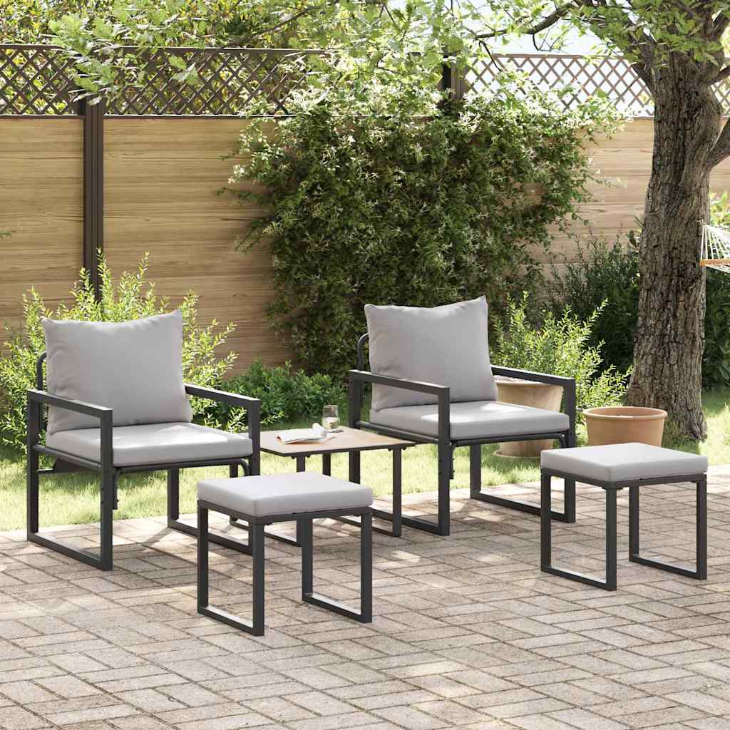 vidaXL gartenmöbel 4 pcs 2-Sitzanzahl Hellgrau Polyester