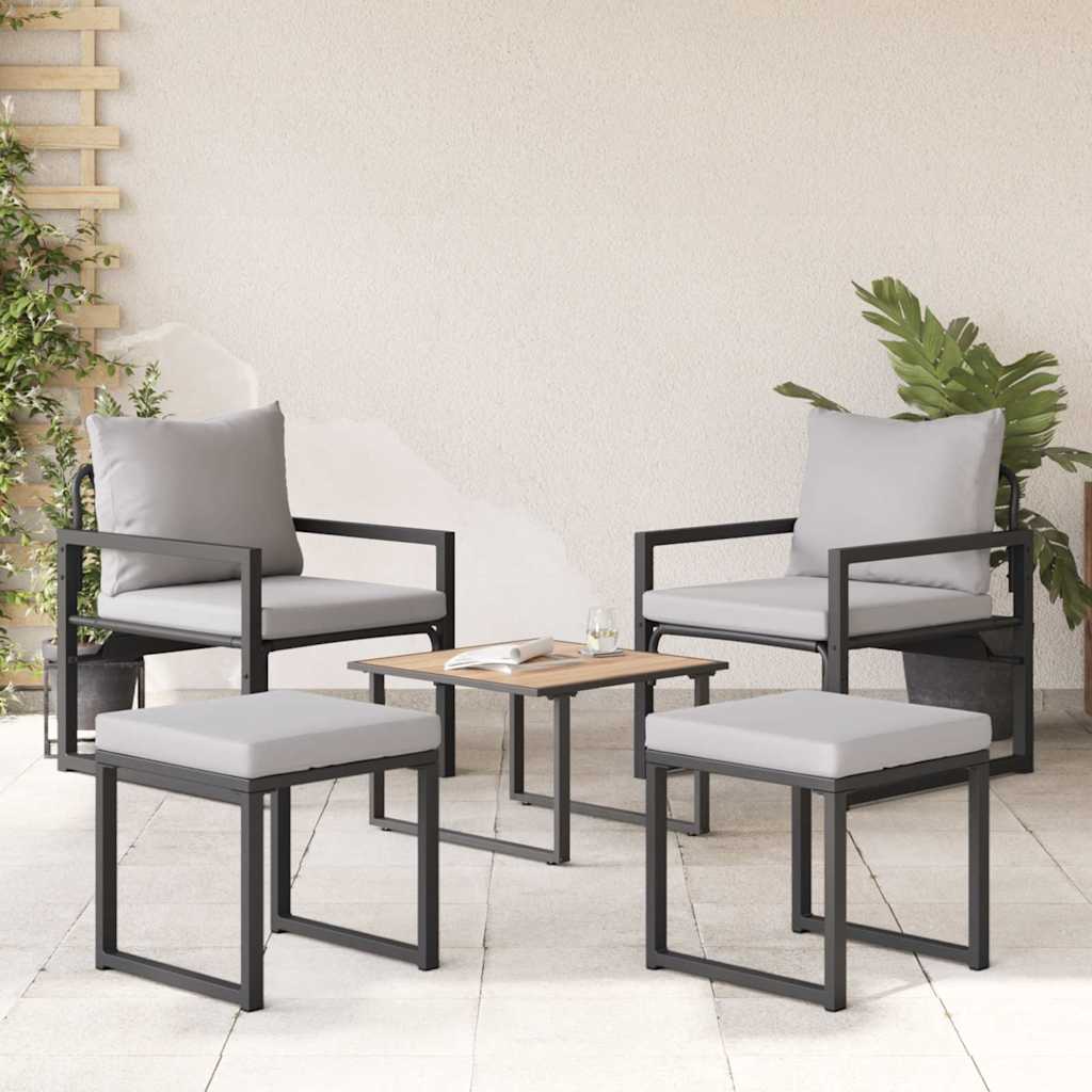 vidaXL gartenmöbel 4 pcs 2-Sitzanzahl Hellgrau Polyester