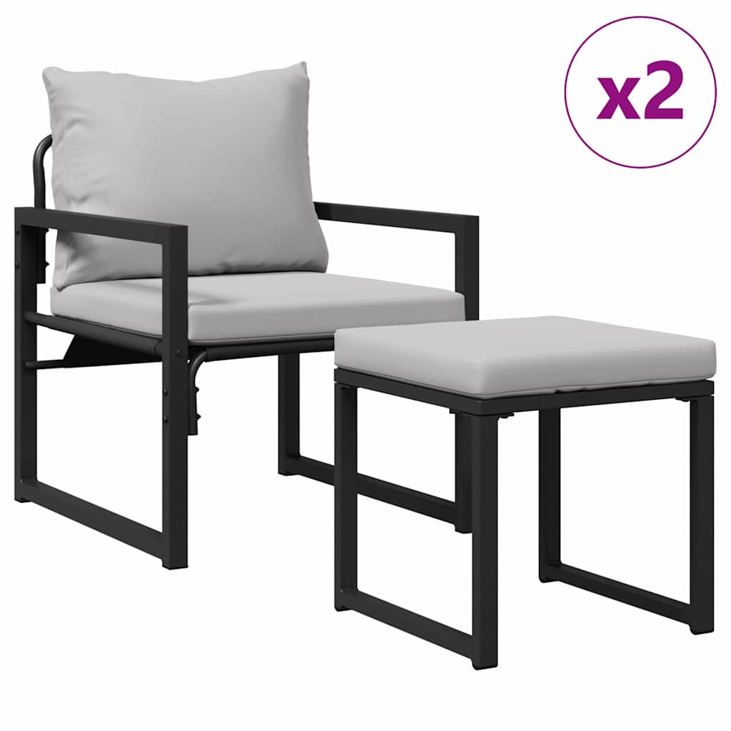 vidaXL gartenmöbel 4 pcs 2-Sitzanzahl Hellgrau Polyester