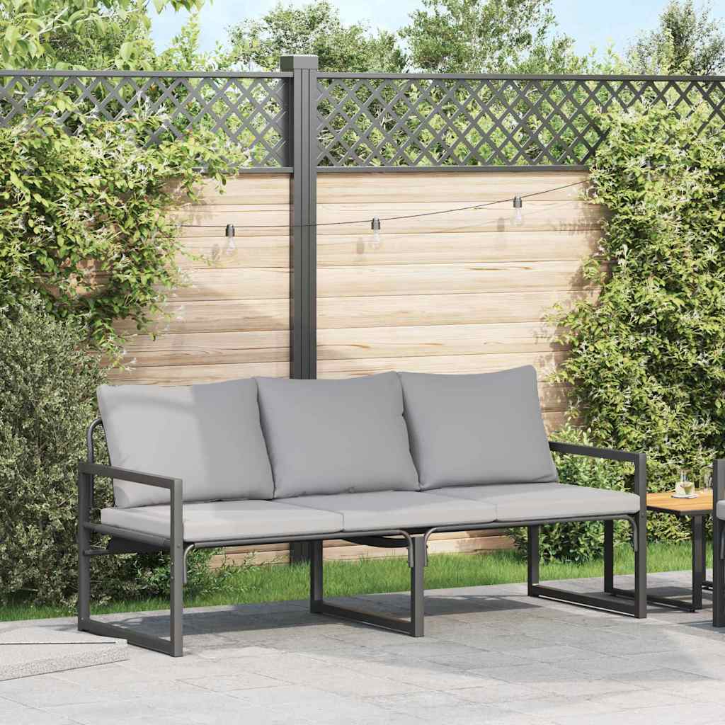 vidaXL gartenmöbel mit Kissen Hellgrau 180 x 72,5 x 71 cm Polyester