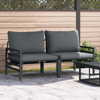 vidaXL Gartenmöbel mit Kissen 2 Stück Anthrazit 80 x 80 x 71 cm Stahl