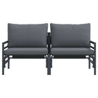 vidaXL Gartenmöbel mit Kissen 2 Stück Anthrazit 80 x 80 x 71 cm Stahl