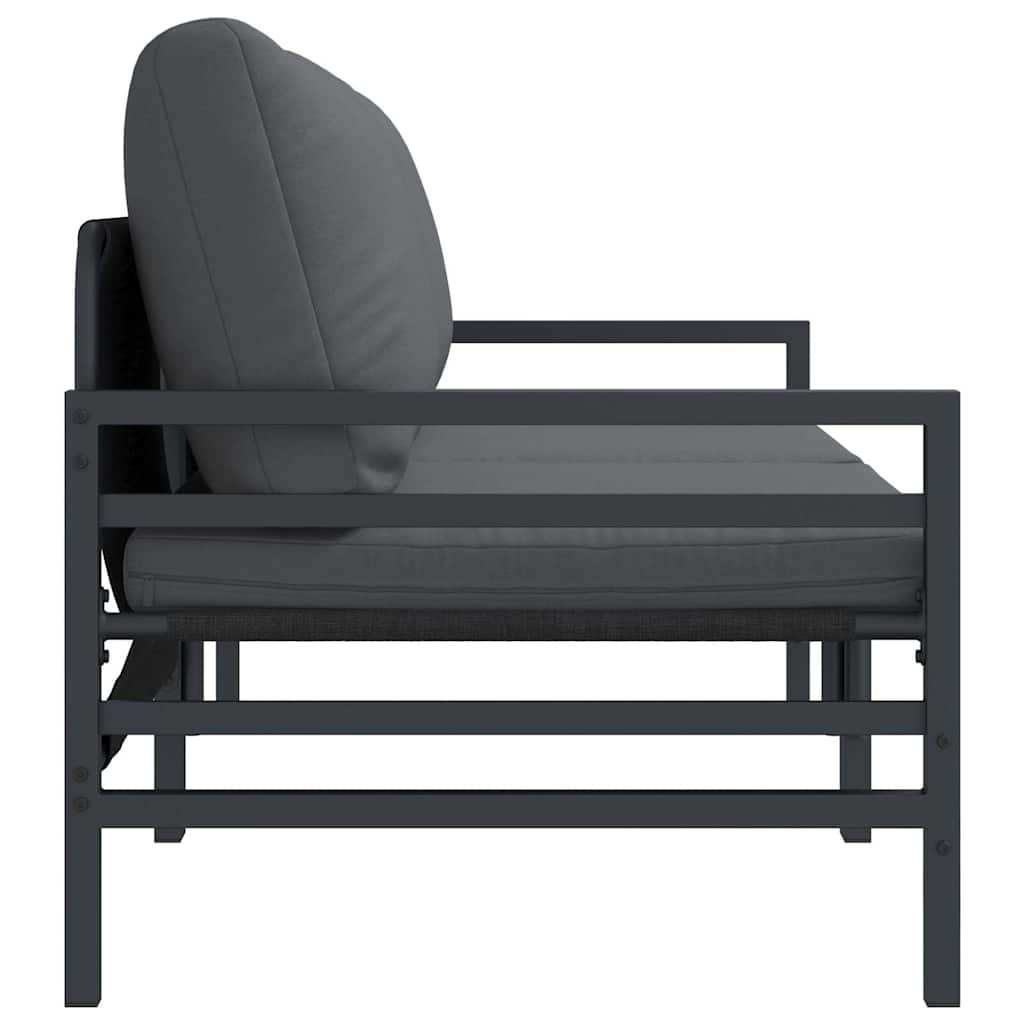 vidaXL Gartenmöbel mit Kissen 2 Stück Anthrazit 80 x 80 x 71 cm Stahl
