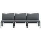 vidaXL Gartenmöbel mit Kissen 3 Stück Anthrazit 80 x 80 x 71 cm Stahl
