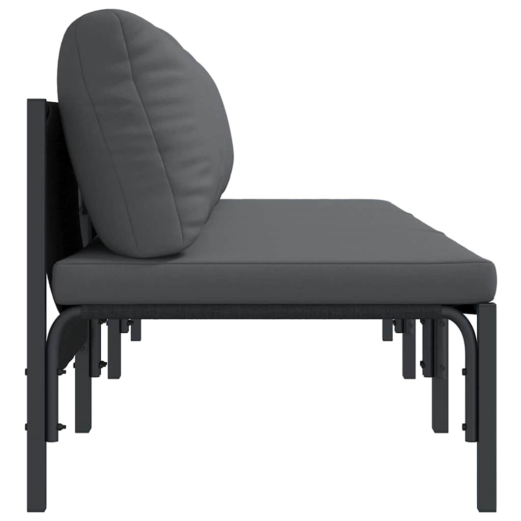 vidaXL Gartenmöbel mit Kissen 3 Stück Anthrazit 80 x 80 x 71 cm Stahl