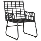 vidaXL Garten Essgruppe 3 pcs Schwarz und Anthrazit Poly-Rattan