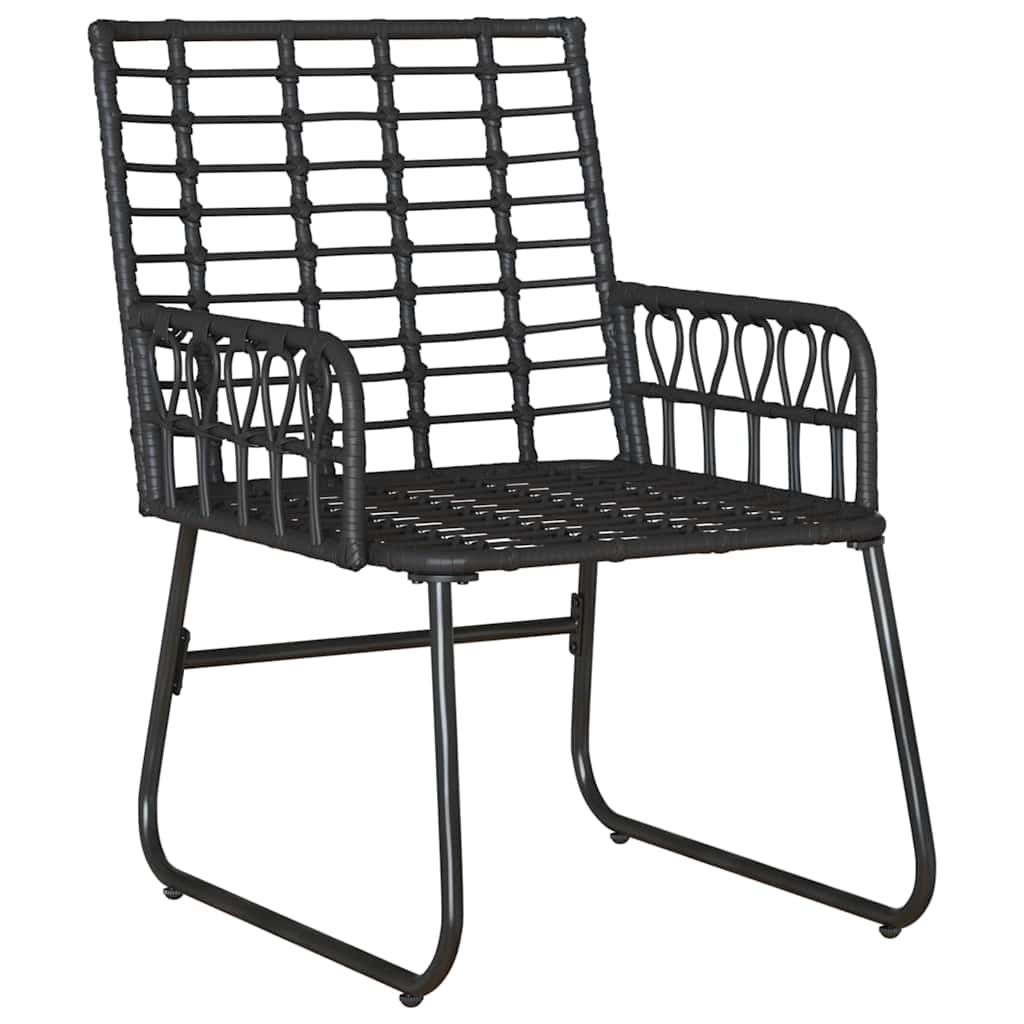 vidaXL Garten Essgruppe 3 pcs Schwarz und Anthrazit Poly-Rattan