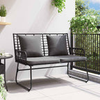 vidaXL Gartenbank Schwarz und Anthrazit Poly-Rattan