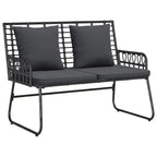 vidaXL Gartenbank Schwarz und Anthrazit Poly-Rattan