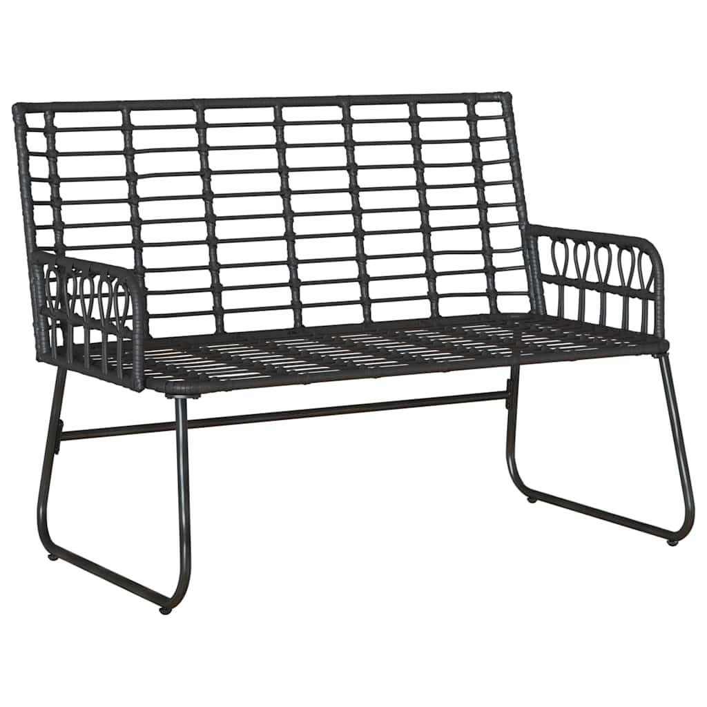 vidaXL Gartenbank Schwarz und Anthrazit Poly-Rattan