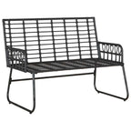 vidaXL Gartenbank Schwarz und Anthrazit Poly-Rattan