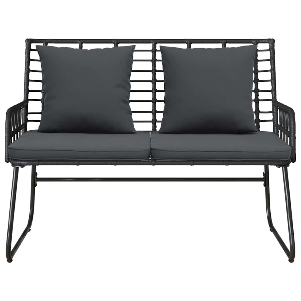 vidaXL Gartenbank Schwarz und Anthrazit Poly-Rattan