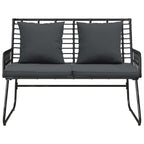 vidaXL Gartenbank Schwarz und Anthrazit Poly-Rattan