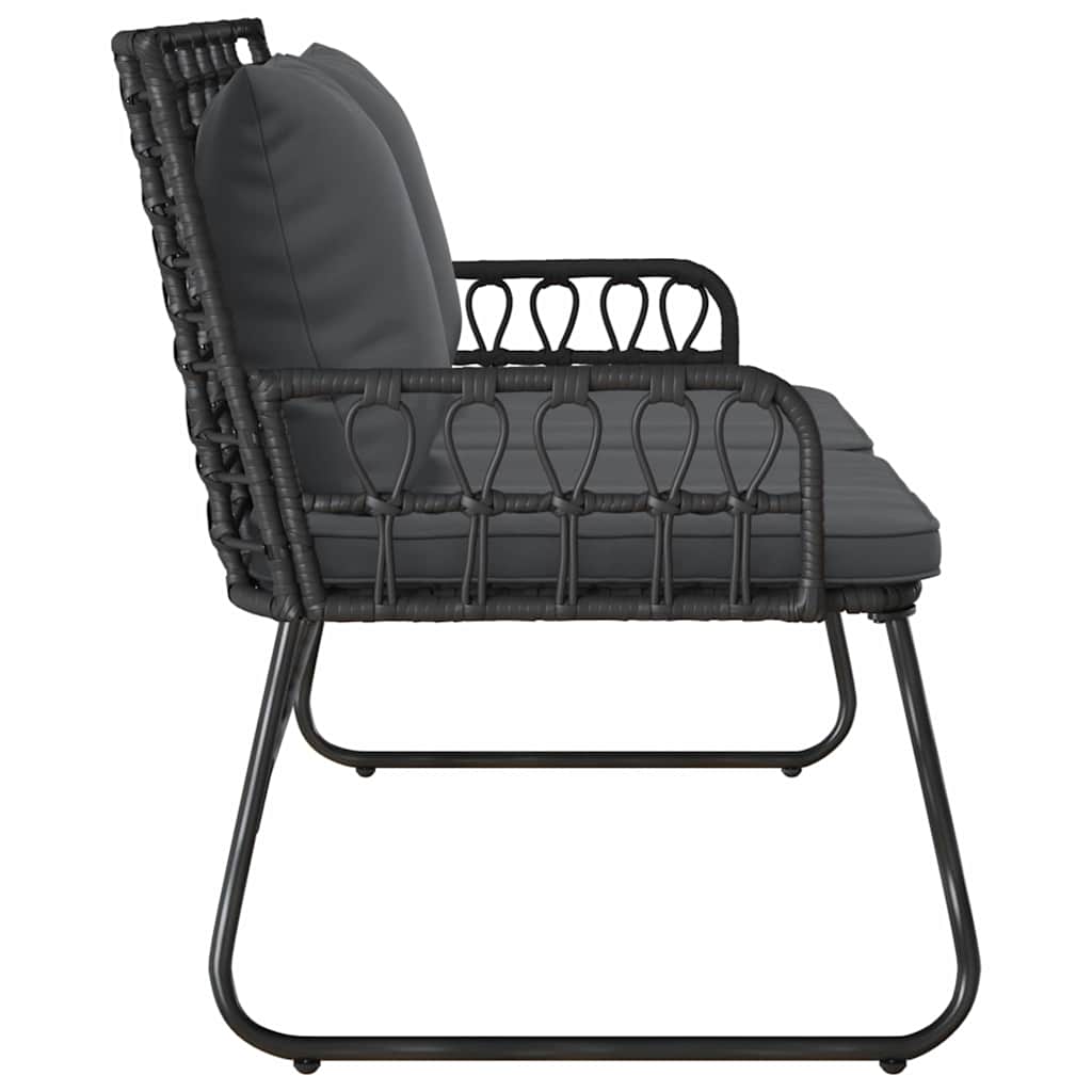 vidaXL Gartenbank Schwarz und Anthrazit Poly-Rattan