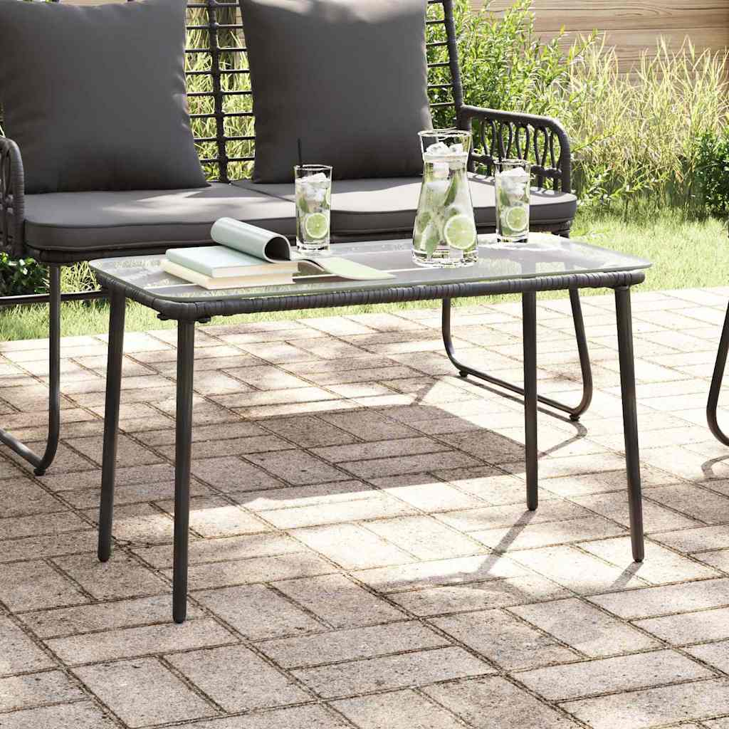 vidaXL Gartentisch Schwarz 80 x 40 x 45 cm Poly-Rattan