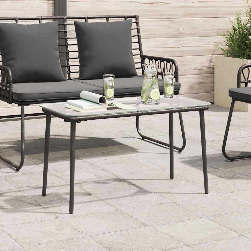 vidaXL Gartentisch Schwarz 80 x 40 x 45 cm Poly-Rattan