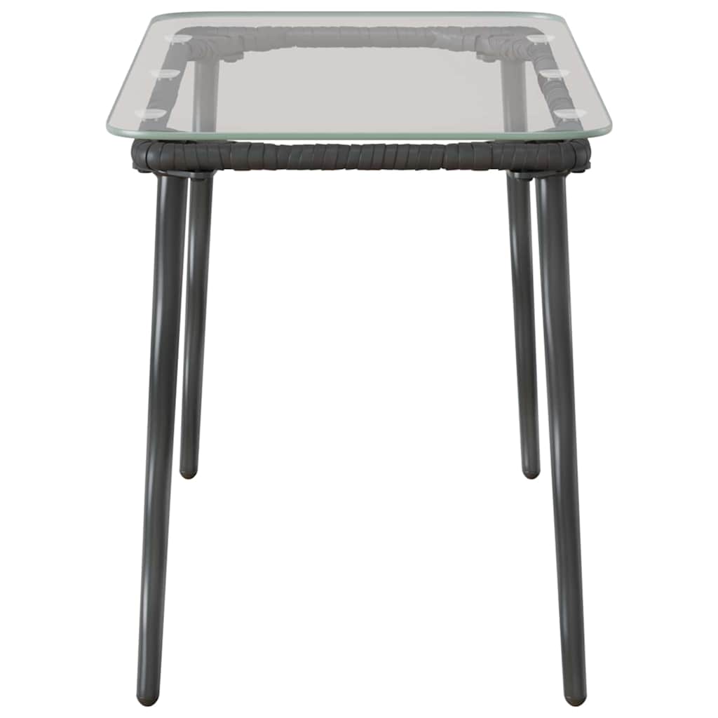 vidaXL Gartentisch Schwarz 80 x 40 x 45 cm Poly-Rattan