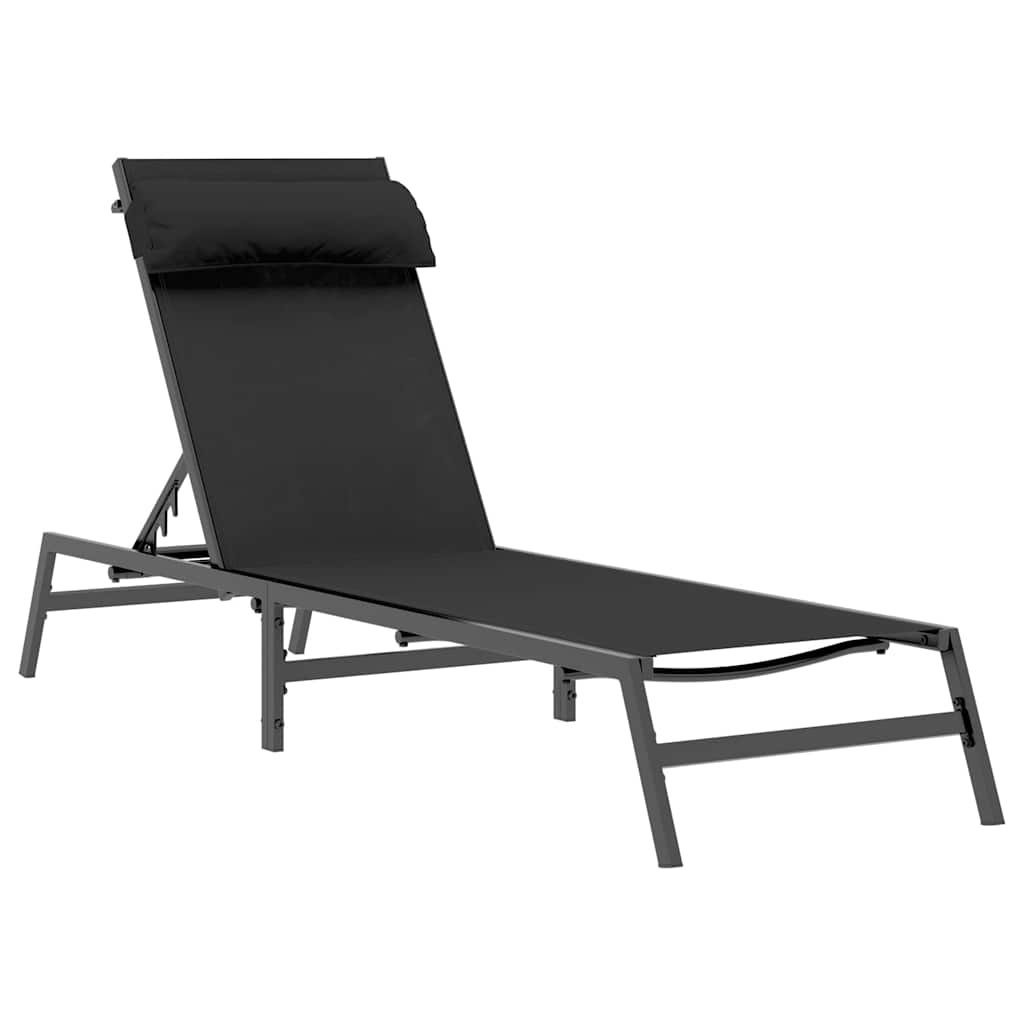 vidaXL Sonnenliege Schwarz und Anthrazit 197 x 54 x 86 cm Stahl