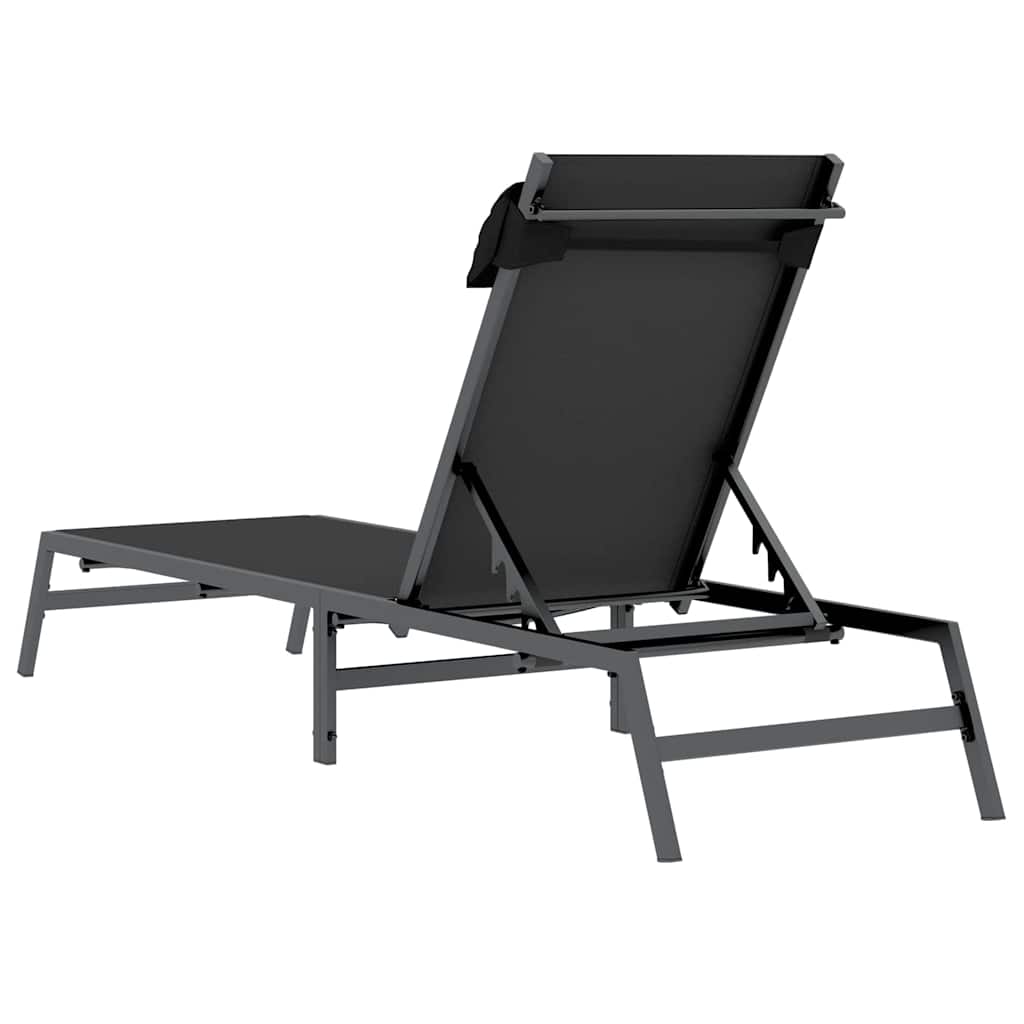 vidaXL Sonnenliege Schwarz und Anthrazit 197 x 54 x 86 cm Stahl