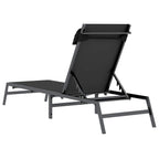 vidaXL Sonnenliege Schwarz und Anthrazit 197 x 54 x 86 cm Stahl