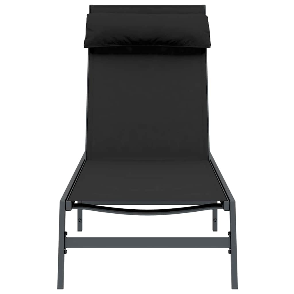 vidaXL Sonnenliege Schwarz und Anthrazit 197 x 54 x 86 cm Stahl