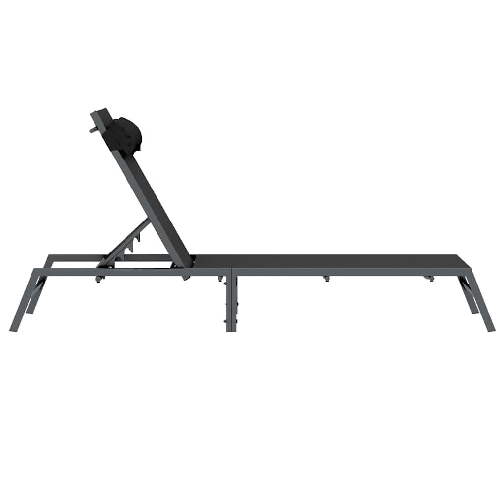 vidaXL Sonnenliege Schwarz und Anthrazit 197 x 54 x 86 cm Stahl