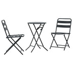 vidaXL Garten Bistro Set 3 pcs Anthrazit Stahl