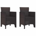 vidaXL Gartenstuhl mit Kissen 2 pcs Braun 53 x 49 x 85 cm Polypropylen