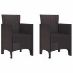 vidaXL Gartenstuhl mit Kissen 2 pcs Braun 53 x 49 x 85 cm Polypropylen