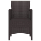 vidaXL Gartenstuhl mit Kissen 2 pcs Braun 53 x 49 x 85 cm Polypropylen