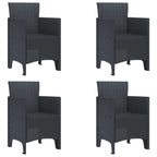 vidaXL Gartenstuhl 4 pcs Anthrazit 53 x 49 x 85 cm Polypropylen