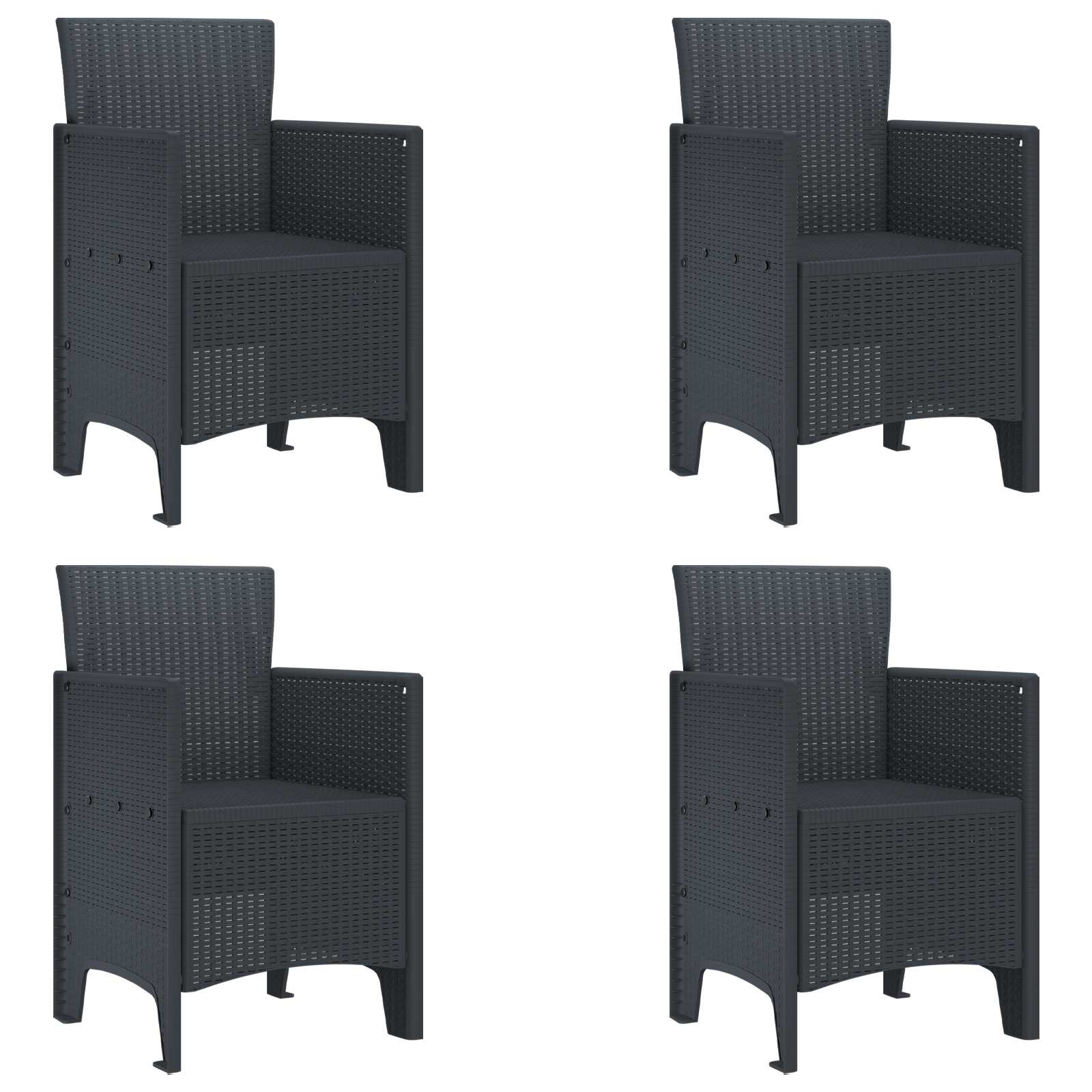 vidaXL Gartenstuhl 4 pcs Anthrazit 53 x 49 x 85 cm Polypropylen