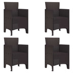 vidaXL Gartenstuhl mit Kissen 4 pcs Braun 53 x 49 x 85 cm Polypropylen