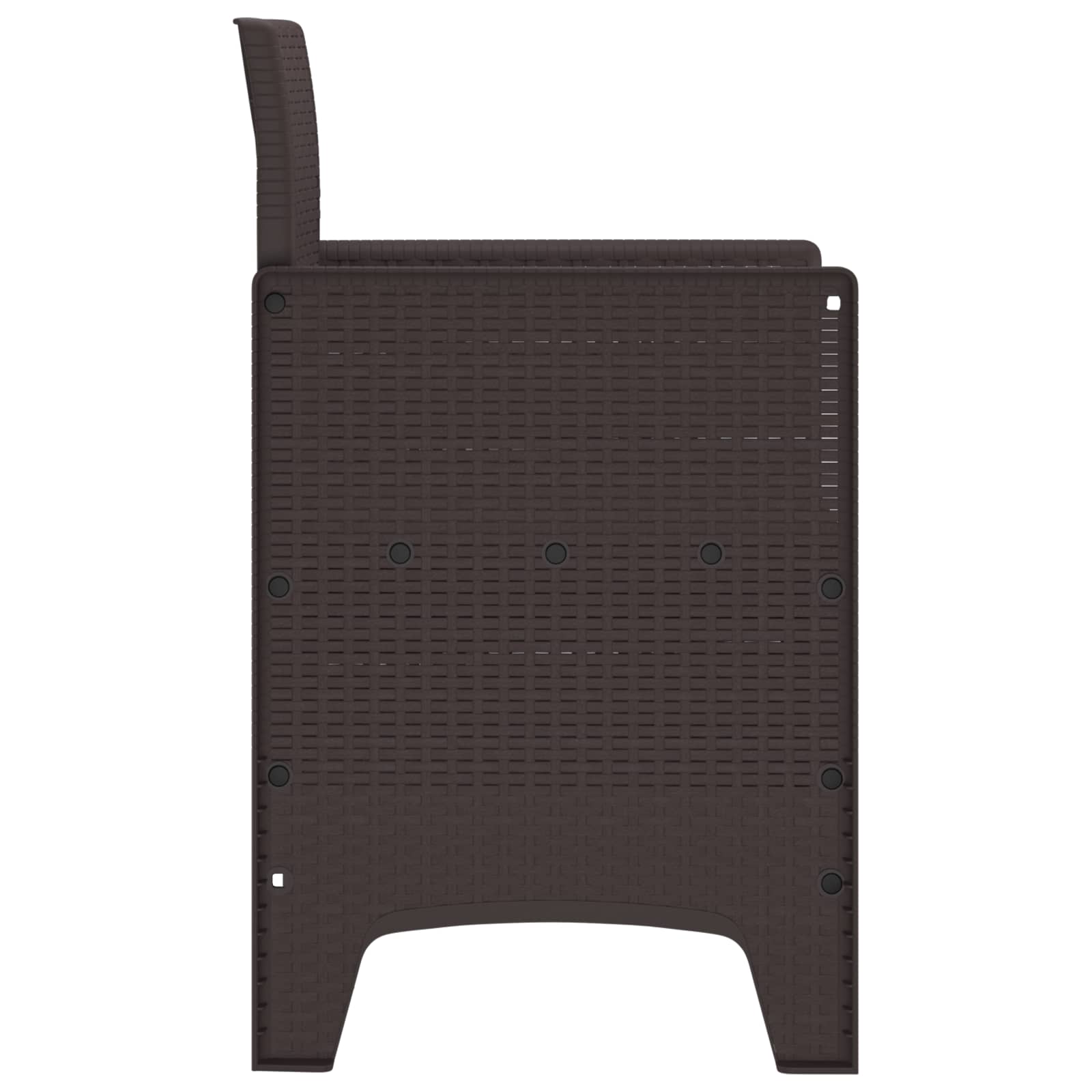 vidaXL Gartenstuhl mit Kissen 4 pcs Braun 53 x 49 x 85 cm Polypropylen