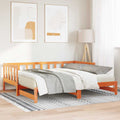 vidaXL Tagesbett mit Ausziehbett Wachsbraun 203,5 x 184 x 66 cm