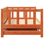 vidaXL Tagesbett mit Ausziehbett Wachsbraun 203,5 x 184 x 66 cm