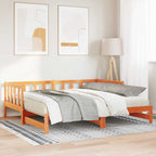 vidaXL Ausziehbares Tagesbett Wachsbraun 203,5 x 164 x 66 cm