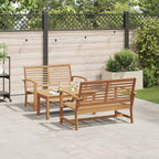 vidaXL Gartensofa-set 3 pcs Natur Massivholz Teak