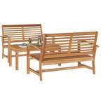 vidaXL Gartensofa-set 3 pcs Natur Massivholz Teak