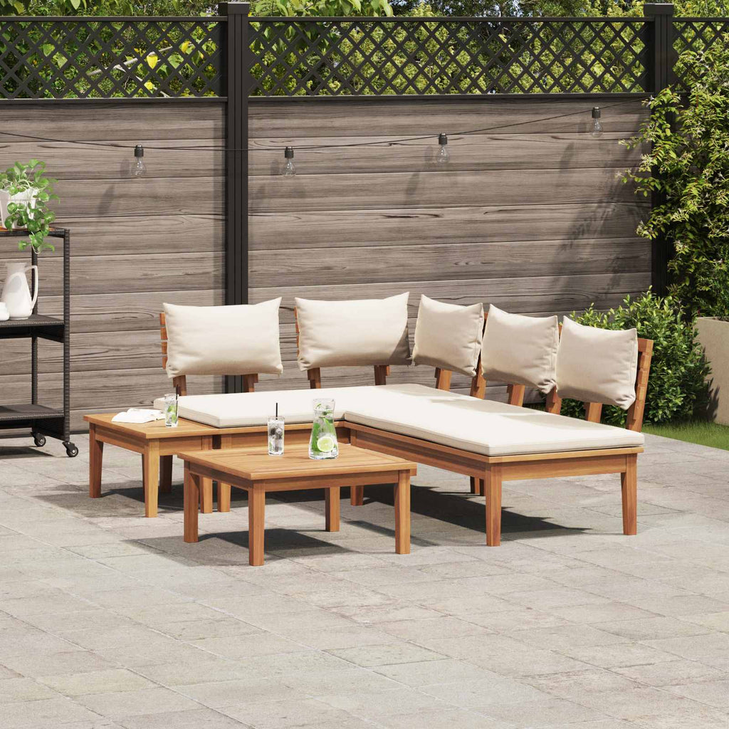 vidaXL Gartensofa-set 4 pcs Braun und Creme