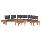 vidaXL Gartensofa-set 3 pcs Braun und Grau