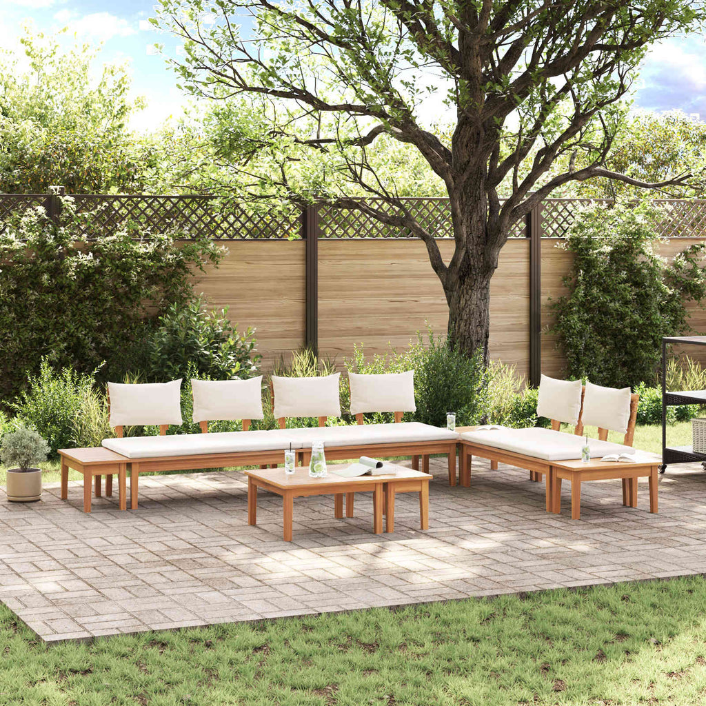 vidaXL Gartensofa-set 5 pcs Braun und Creme