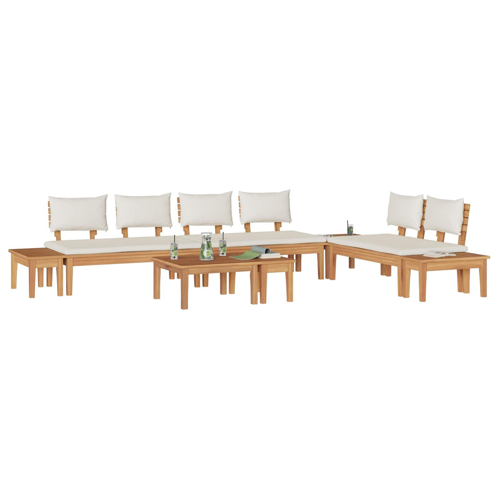 vidaXL Gartensofa-set 5 pcs Braun und Creme